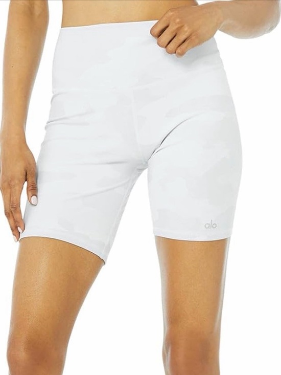 ALO Yoga Pants - ALO Yoga High-Waist White Biker Shorts